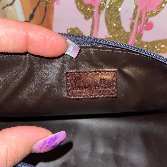 FENDI Saffiano Leather Pouch EUC W/Dust Bag - Picture 5 of 6